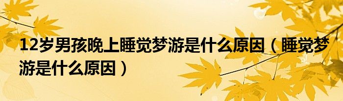 12歲男孩晚上睡覺夢(mèng)游是什么原因（睡覺夢(mèng)游是什么原因）