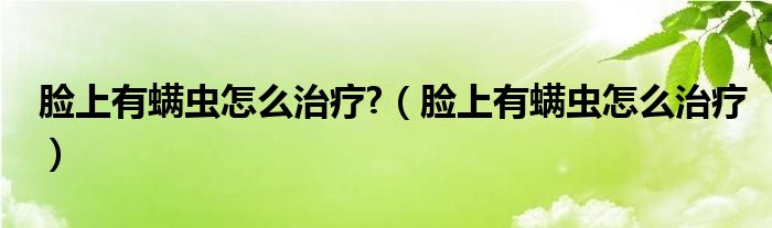 臉上有螨蟲怎么治療?（臉上有螨蟲怎么治療）