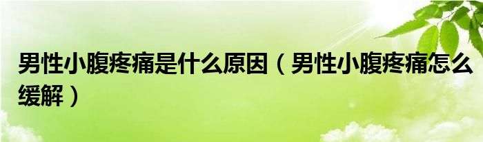 男性小腹疼痛是什么原因（男性小腹疼痛怎么緩解）