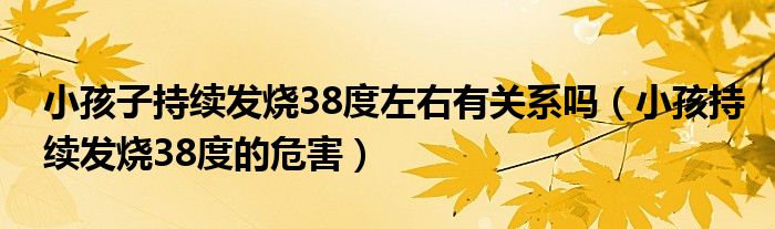 小孩子持續(xù)發(fā)燒38度左右有關系嗎（小孩持續(xù)發(fā)燒38度的危害）