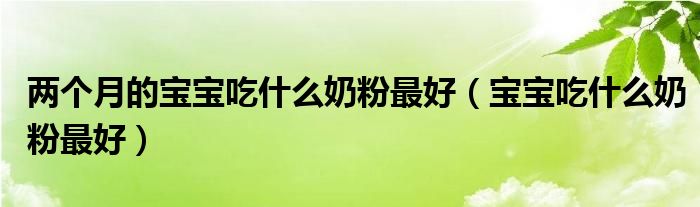 兩個(gè)月的寶寶吃什么奶粉最好（寶寶吃什么奶粉最好）