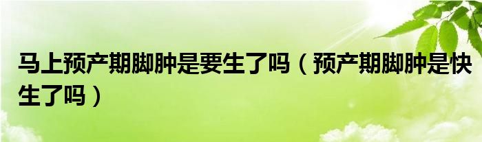 馬上預產期腳腫是要生了嗎（預產期腳腫是快生了嗎）