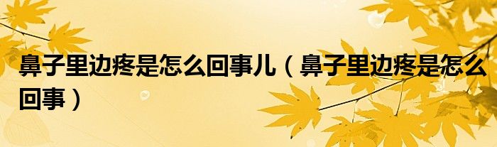 鼻子里邊疼是怎么回事兒（鼻子里邊疼是怎么回事）