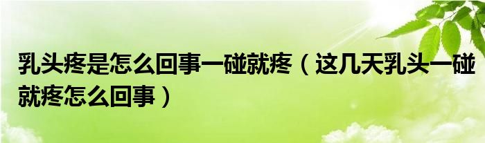 乳頭疼是怎么回事一碰就疼（這幾天乳頭一碰就疼怎么回事）