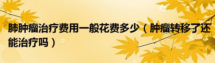 肺腫瘤治療費(fèi)用一般花費(fèi)多少（腫瘤轉(zhuǎn)移了還能治療嗎）