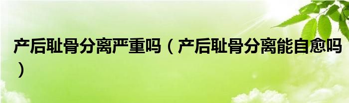 產(chǎn)后恥骨分離嚴(yán)重嗎（產(chǎn)后恥骨分離能自愈嗎）