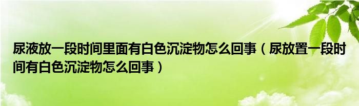 尿液放一段時間里面有白色沉淀物怎么回事（尿放置一段時間有白色沉淀物怎么回事）