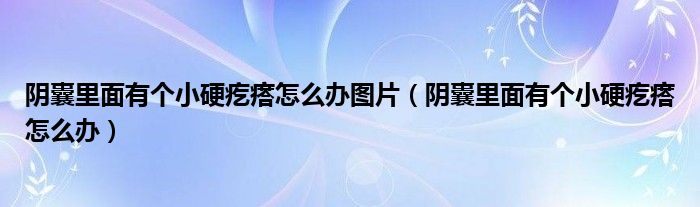 陰囊里面有個小硬疙瘩怎么辦圖片（陰囊里面有個小硬疙瘩怎么辦）