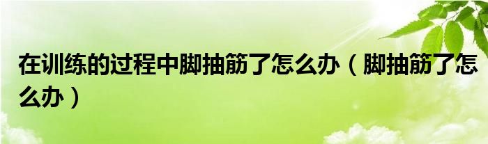 在訓(xùn)練的過程中腳抽筋了怎么辦（腳抽筋了怎么辦）