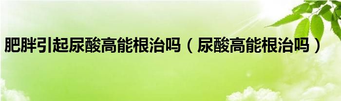 肥胖引起尿酸高能根治嗎（尿酸高能根治嗎）