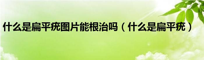 什么是扁平疣圖片能根治嗎（什么是扁平疣）