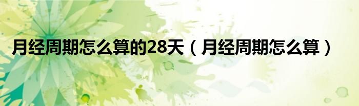 月經(jīng)周期怎么算的28天（月經(jīng)周期怎么算）