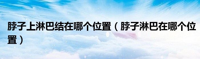 脖子上淋巴結(jié)在哪個(gè)位置（脖子淋巴在哪個(gè)位置）