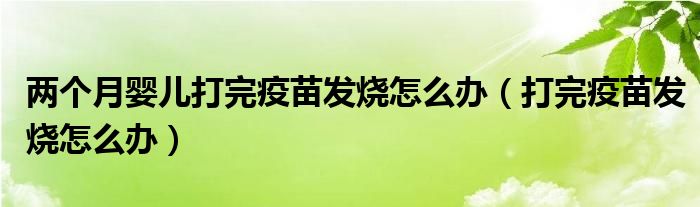 兩個(gè)月嬰兒打完疫苗發(fā)燒怎么辦（打完疫苗發(fā)燒怎么辦）