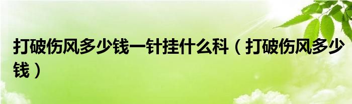 打破傷風(fēng)多少錢一針掛什么科（打破傷風(fēng)多少錢）