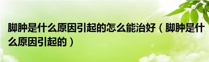 腳腫是什么原因引起的怎么能治好（腳腫是什么原因引起的）