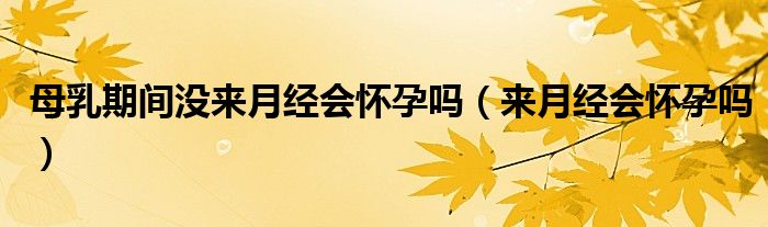 母乳期間沒來月經(jīng)會(huì)懷孕嗎（來月經(jīng)會(huì)懷孕嗎）