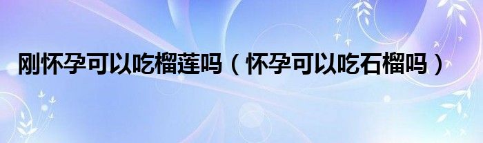 剛懷孕可以吃榴蓮嗎（懷孕可以吃石榴嗎）