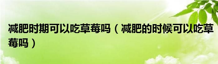 減肥時(shí)期可以吃草莓嗎（減肥的時(shí)候可以吃草莓嗎）