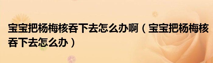 寶寶把楊梅核吞下去怎么辦啊（寶寶把楊梅核吞下去怎么辦）