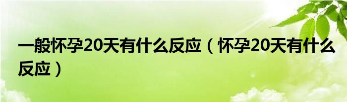 一般懷孕20天有什么反應(yīng)（懷孕20天有什么反應(yīng)）