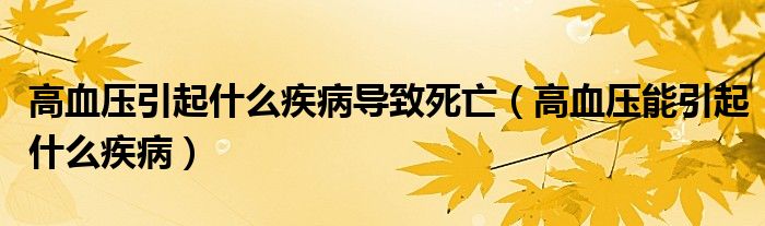 高血壓引起什么疾病導(dǎo)致死亡（高血壓能引起什么疾病）