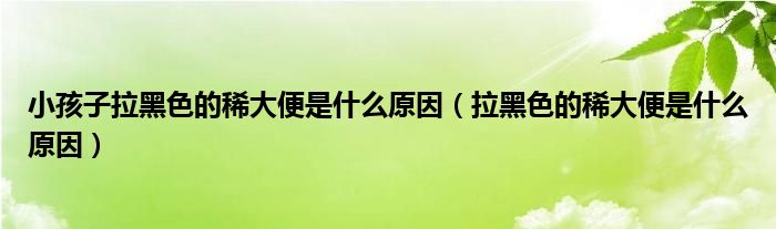 小孩子拉黑色的稀大便是什么原因（拉黑色的稀大便是什么原因）