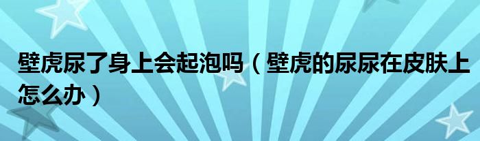 壁虎尿了身上會起泡嗎（壁虎的尿尿在皮膚上怎么辦）