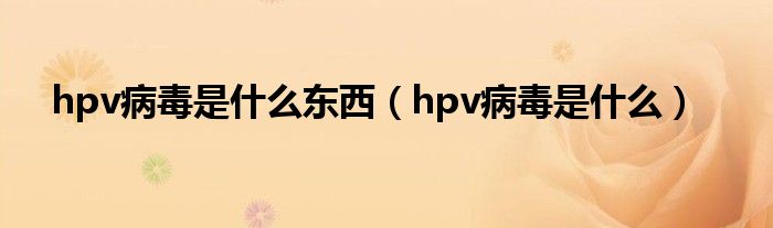 hpv病毒是什么東西（hpv病毒是什么）