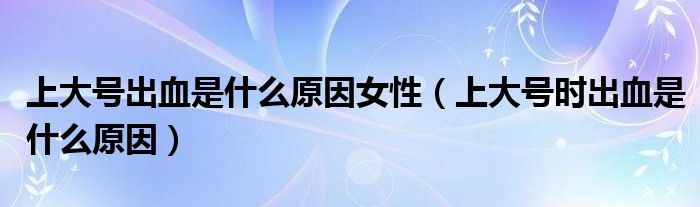 上大號(hào)出血是什么原因女性（上大號(hào)時(shí)出血是什么原因）