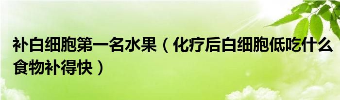 補(bǔ)白細(xì)胞第一名水果（化療后白細(xì)胞低吃什么食物補(bǔ)得快）