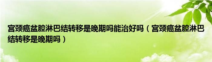 宮頸癌盆腔淋巴結轉(zhuǎn)移是晚期嗎能治好嗎（宮頸癌盆腔淋巴結轉(zhuǎn)移是晚期嗎）