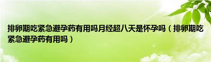 排卵期吃緊急避孕藥有用嗎月經(jīng)超八天是懷孕嗎（排卵期吃緊急避孕藥有用嗎）