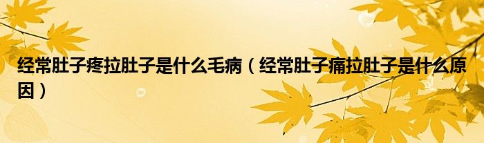 經(jīng)常肚子疼拉肚子是什么毛?。ń?jīng)常肚子痛拉肚子是什么原因）