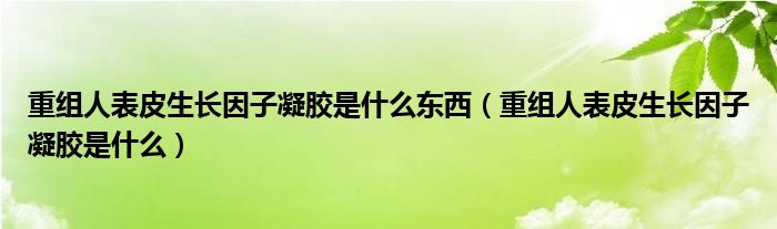 重組人表皮生長(zhǎng)因子凝膠是什么東西（重組人表皮生長(zhǎng)因子凝膠是什么）