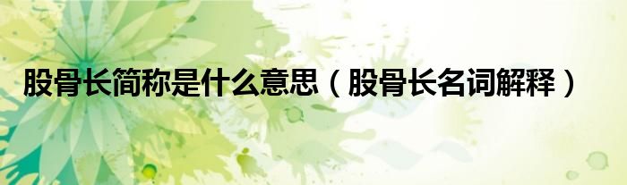 股骨長(zhǎng)簡(jiǎn)稱(chēng)是什么意思（股骨長(zhǎng)名詞解釋?zhuān)? /></span>
		<span id=