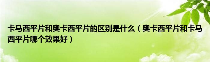 卡馬西平片和奧卡西平片的區(qū)別是什么（奧卡西平片和卡馬西平片哪個(gè)效果好）