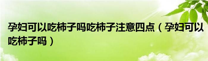 孕婦可以吃柿子嗎吃柿子注意四點(diǎn)（孕婦可以吃柿子嗎）