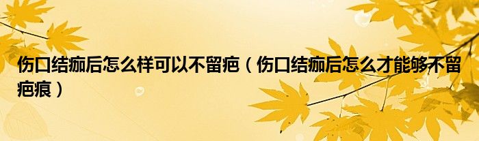 傷口結痂后怎么樣可以不留疤（傷口結痂后怎么才能夠不留疤痕）