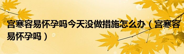 宮寒容易懷孕嗎今天沒(méi)做措施怎么辦（宮寒容易懷孕嗎）