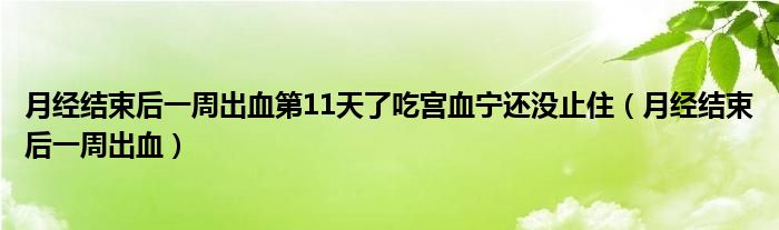 月經(jīng)結(jié)束后一周出血第11天了吃宮血寧還沒止?。ㄔ陆?jīng)結(jié)束后一周出血）