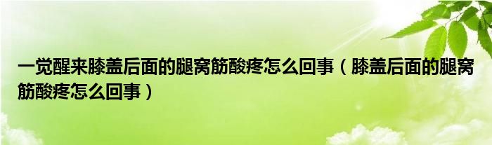 一覺醒來(lái)膝蓋后面的腿窩筋酸疼怎么回事（膝蓋后面的腿窩筋酸疼怎么回事）