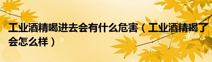 工業(yè)酒精喝進(jìn)去會(huì)有什么危害（工業(yè)酒精喝了會(huì)怎么樣）