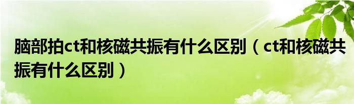 腦部拍ct和核磁共振有什么區(qū)別（ct和核磁共振有什么區(qū)別）