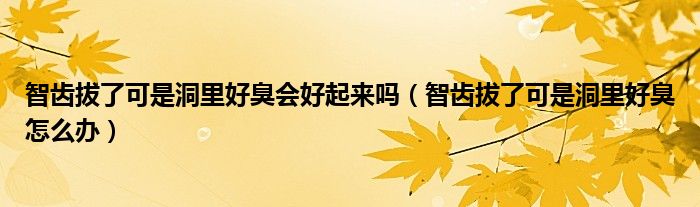 智齒拔了可是洞里好臭會(huì)好起來(lái)嗎（智齒拔了可是洞里好臭怎么辦）