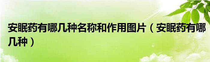 安眠藥有哪幾種名稱和作用圖片（安眠藥有哪幾種）