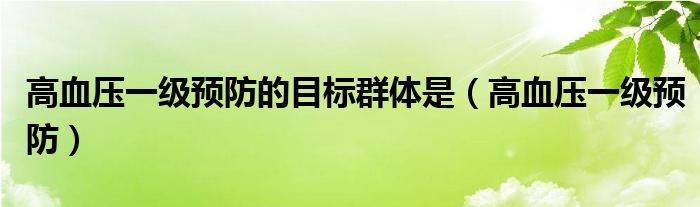 高血壓一級預防的目標群體是（高血壓一級預防）