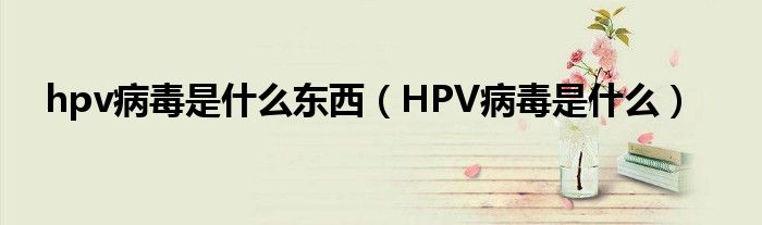 hpv病毒是什么東西（HPV病毒是什么）