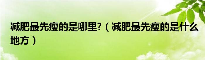 減肥最先瘦的是哪里?（減肥最先瘦的是什么地方）