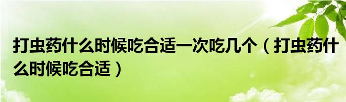 打蟲藥什么時(shí)候吃合適一次吃幾個(gè)（打蟲藥什么時(shí)候吃合適）